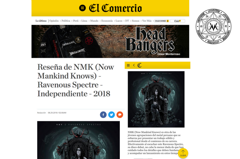 NMK Review Ravenous Spectre por Headbangers el Comercio